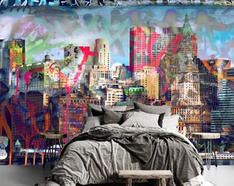 Cartoon City Wall Mural Kids Wall Mural Cityscape Wall Murals for Kids Murals for Walls Cityscape Town Wall Mural Peel and Stick Kids