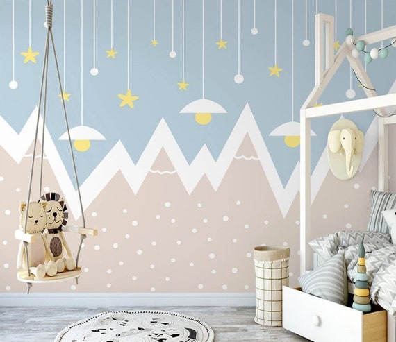Hanging Stars Wall Decals - Nursery, Kids, Baby, Bedroom, Wall Accent, Wall  Art