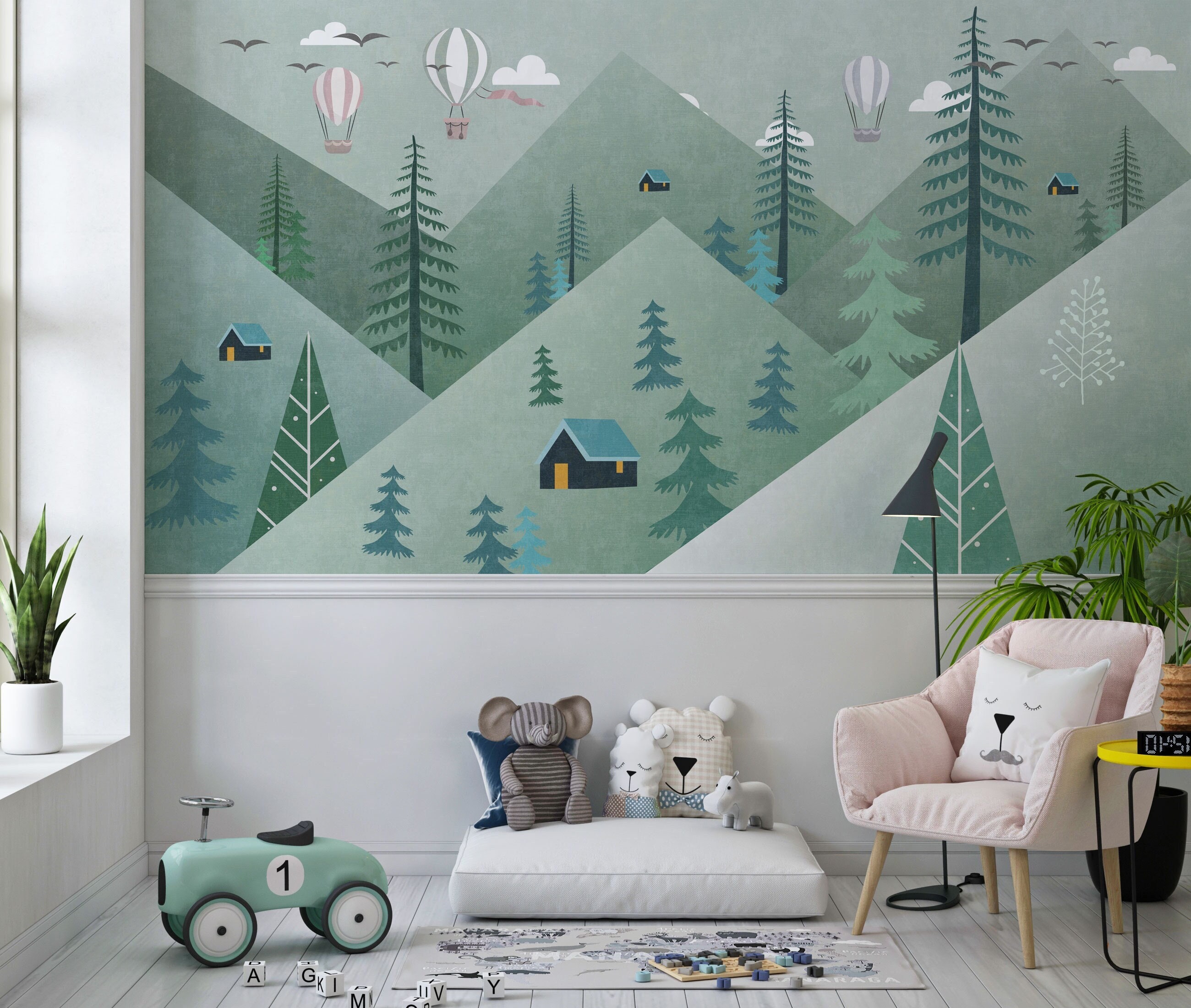 Green Mountain Nursery Wallpaper: Woodland Kids Peel and Stick Wall ...
