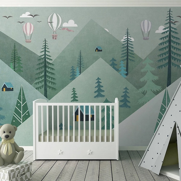Woodland Nursery Wallpaper Etsy