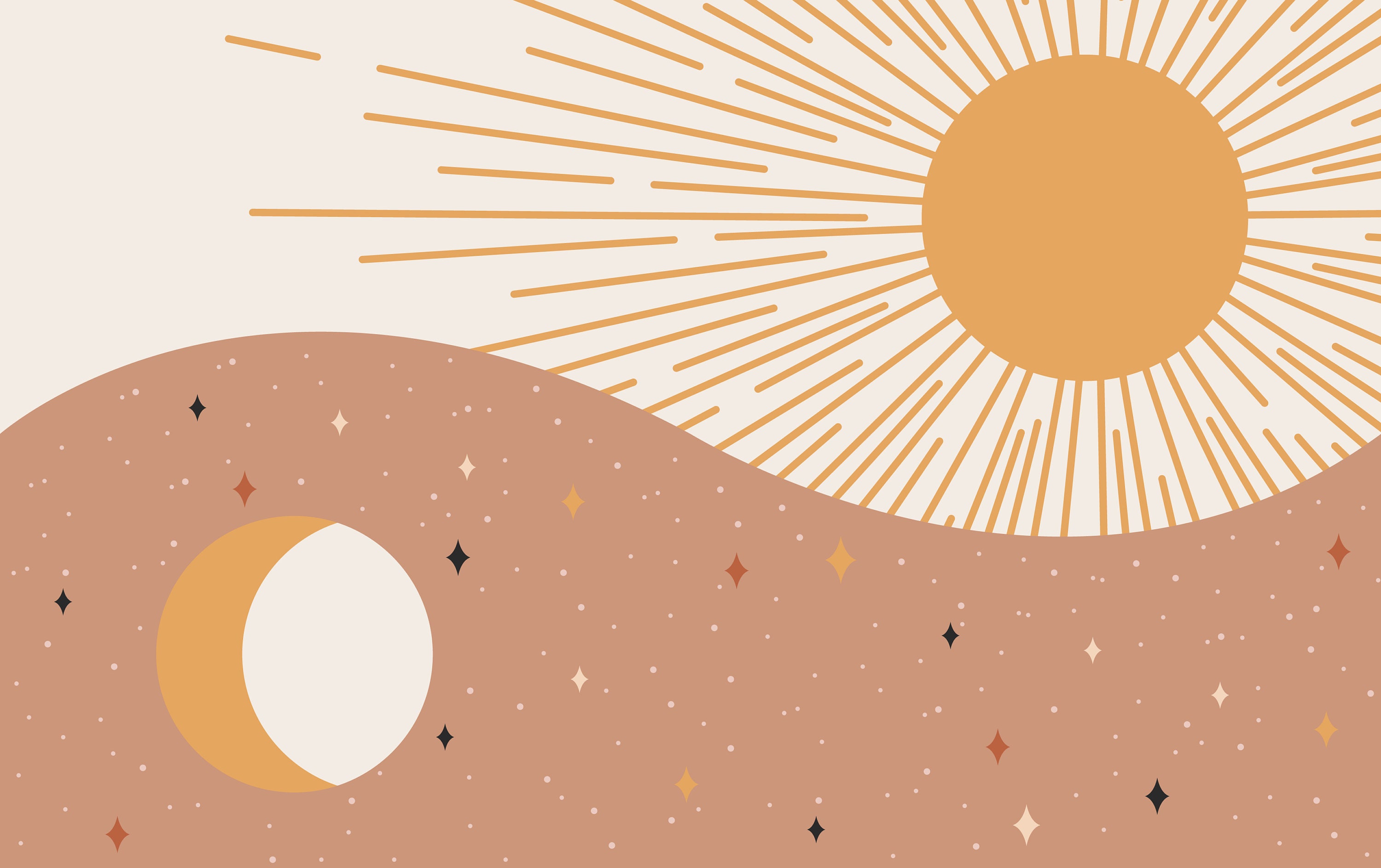 Boho Nursery Wallpaper Sun and Moon Wallpaper Kids Room - Etsy