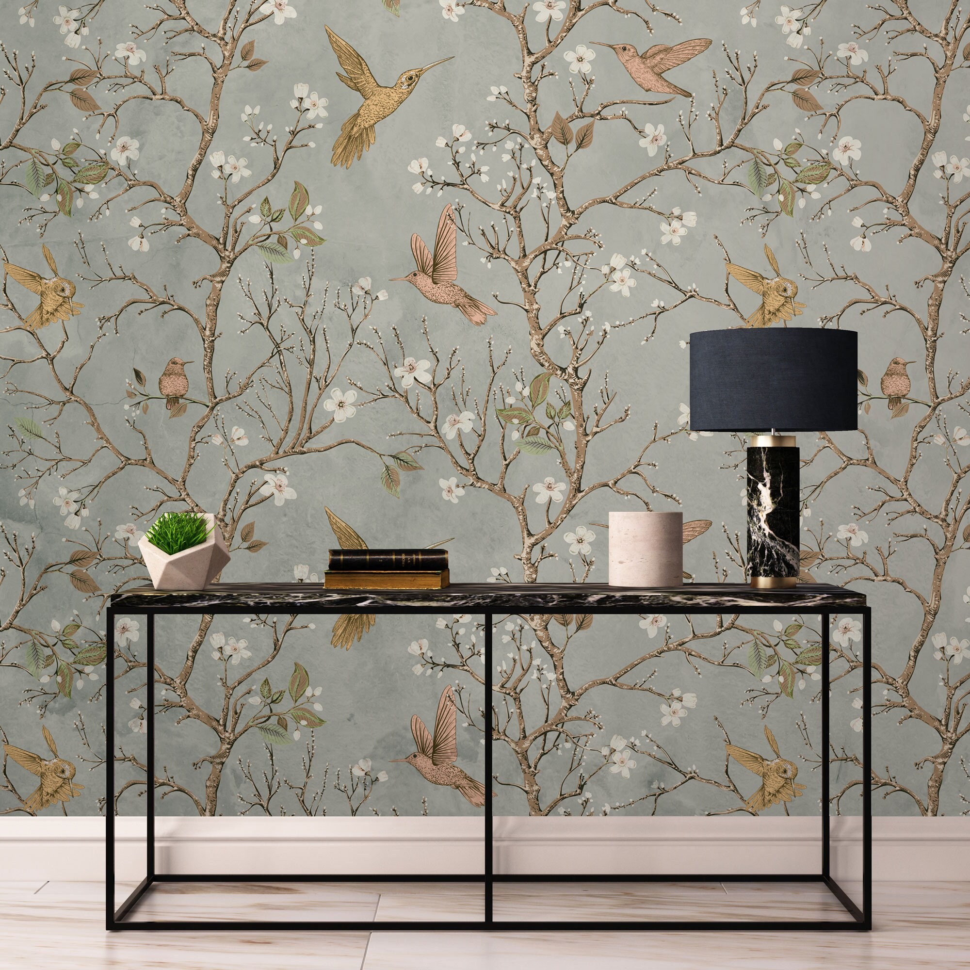 Buy Grey Floral Mural Online In India  Etsy India