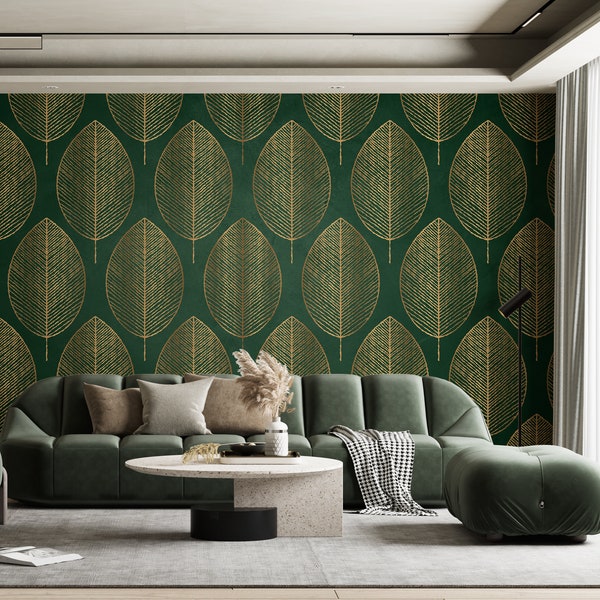 Green and Gold Wallpaper Etsy