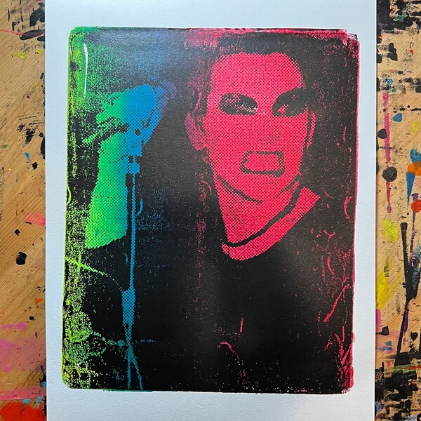 Dave Vanian The Damned Gel Print Monoprint