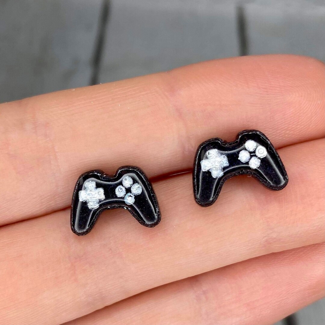 Game Controller Earrings Gaming Earrings Resin Stud Etsy