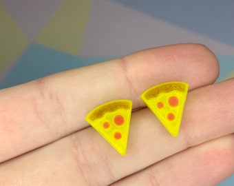 Pizza Earrings, Pizza Stud Earrings, Resin Earrings, Miniature Food Earrings, Cute Jewellery, Novelty Earrings, Gift for Friend