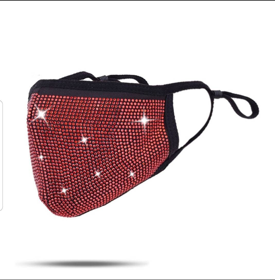Individually Packed! Details about New Red Rhinestones Waterproof Face Mask Individually Packed! Details about New Red Rhinestones Waterproof Face Mask