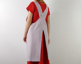 Japanese Apron/ Linen apron/ Cross back Apron/ Modern Apron/ Aprons for women/ Green linen apron