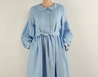 Made to order pure linen maxi dress for women/ Maxi dress/  Linen  dress/ Linen women dress / linen casual dress/ linen summer dress,