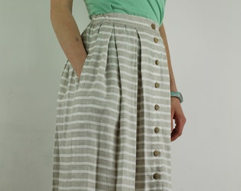 Made to order linen skirt with buttons/ Linen maxi skirt/ Summer skirt/ Casual skirt/ Linen skirt