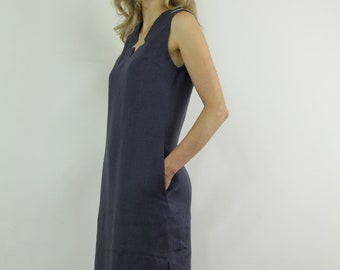 Made to order sleeveless linen dress/ Linen women dress/ summer dress/ linen dress/ cocktail dress