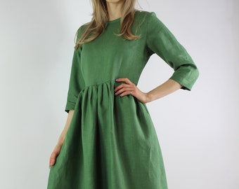 Made to order pure linen dress  for women / Linen summer dress / Linen casual dress