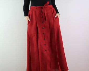 Made to order linen skirt with buttons/ Linen maxi skirt/ Summer skirt/ Casual skirt/ Linen skirt