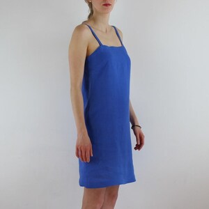 Made to order Open back linen dress/ Linen women dress/  summer  dress/ Linen sleeveless dress/ straps dress/ apron dress