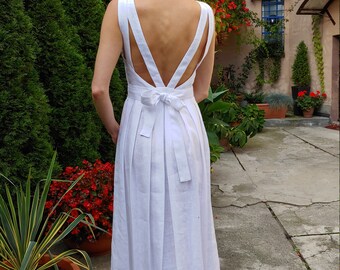 Leinenkleid für Frauen / weißes Kleid / Leinenkleid / Leinenfrauenkleid, Leinenfreizeitkleid, Leinensommerkleid,