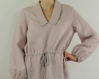 Made to order 100%  linen blouse / Linen top for women /  Dusty rose linen Blouse / Pure linen  top/ blouse