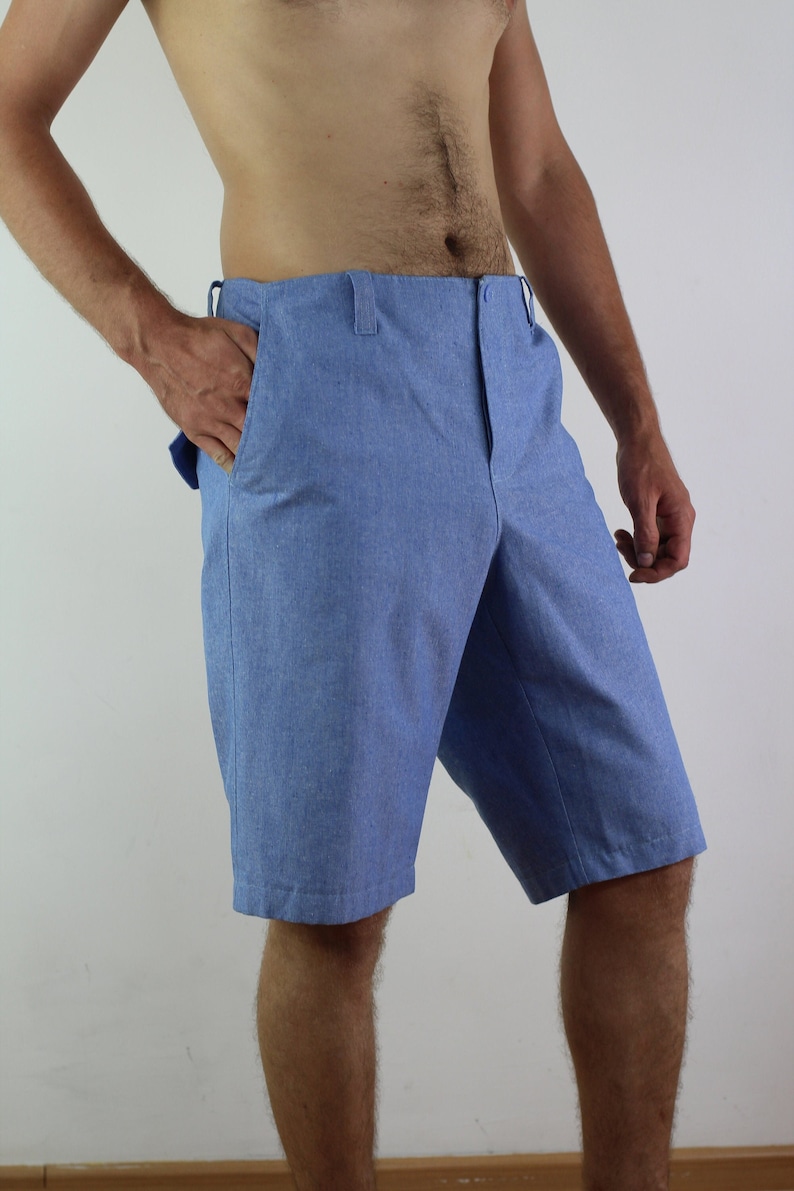 Made to order/ Linen shorts for men with side pockets/ Men's shorts/ Pants for men/ Casual shorts/ Linen men's trousers image 1