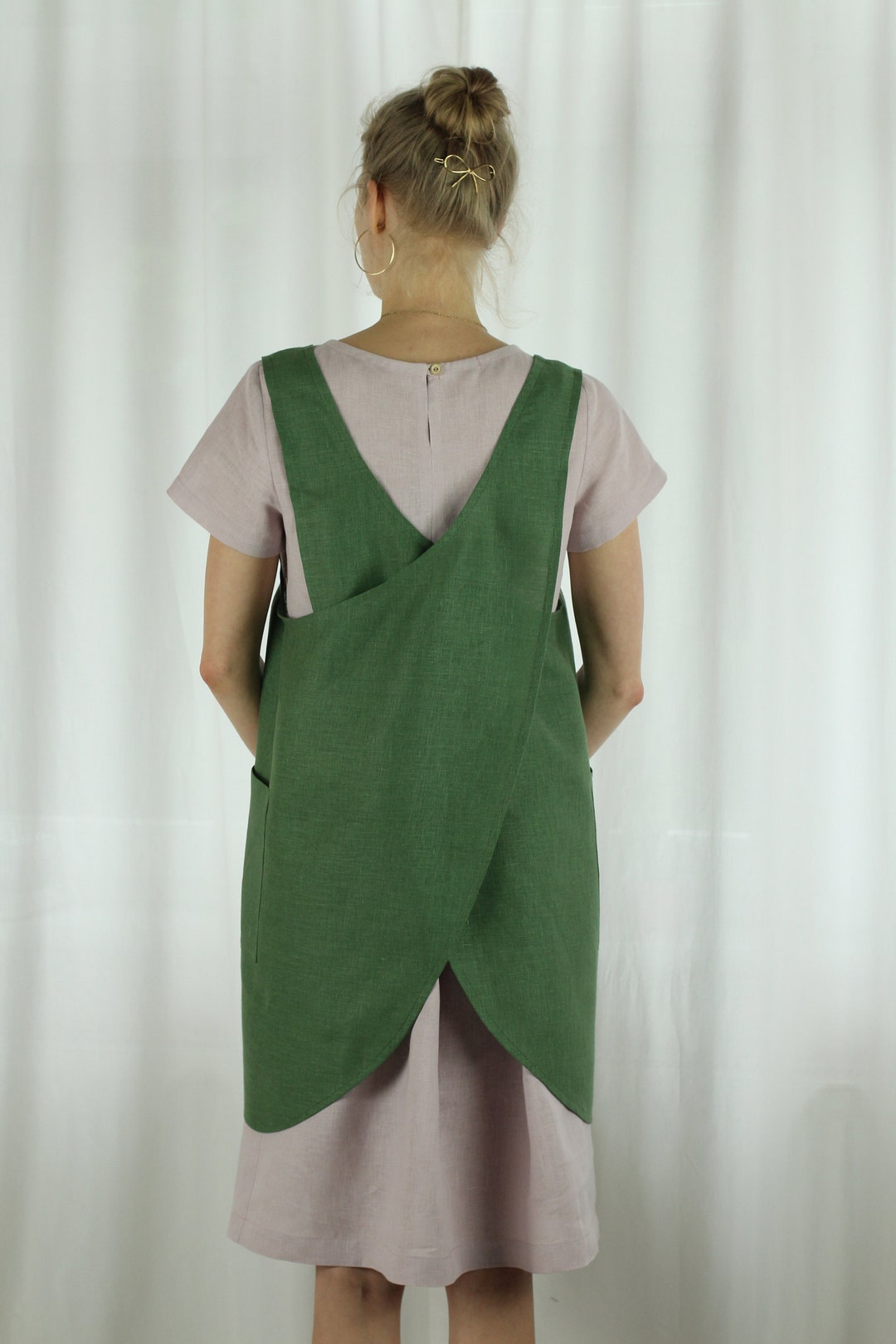 Japanese Apron/ Linen Apron/ Cross Back Apron/ Modern Apron/ Aprons for