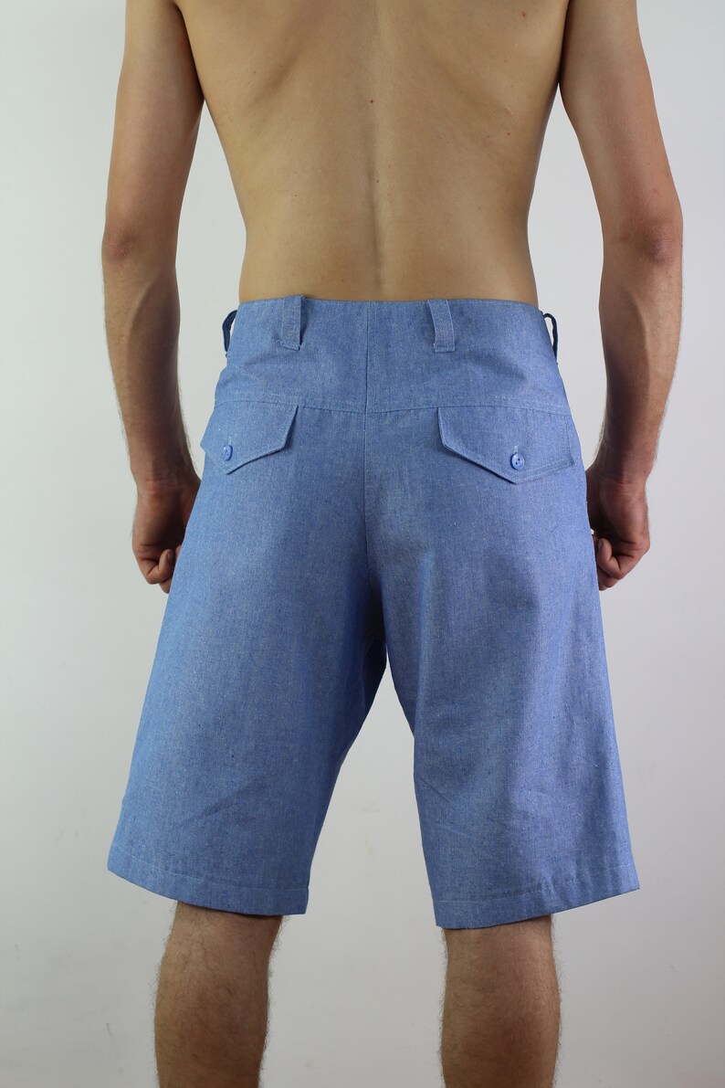 Made to order/ Linen shorts for men with side pockets/ Men's shorts/ Pants for men/ Casual shorts/ Linen men's trousers image 2