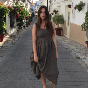 Made to order linen dress/ maxi dress/ Linen long dress/ Linen summer dress/ Linen elegant dress/ Linen sleeveless dress