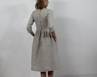 Made to order pure linen dress  for women / Linen summer dress / Linen casual dress