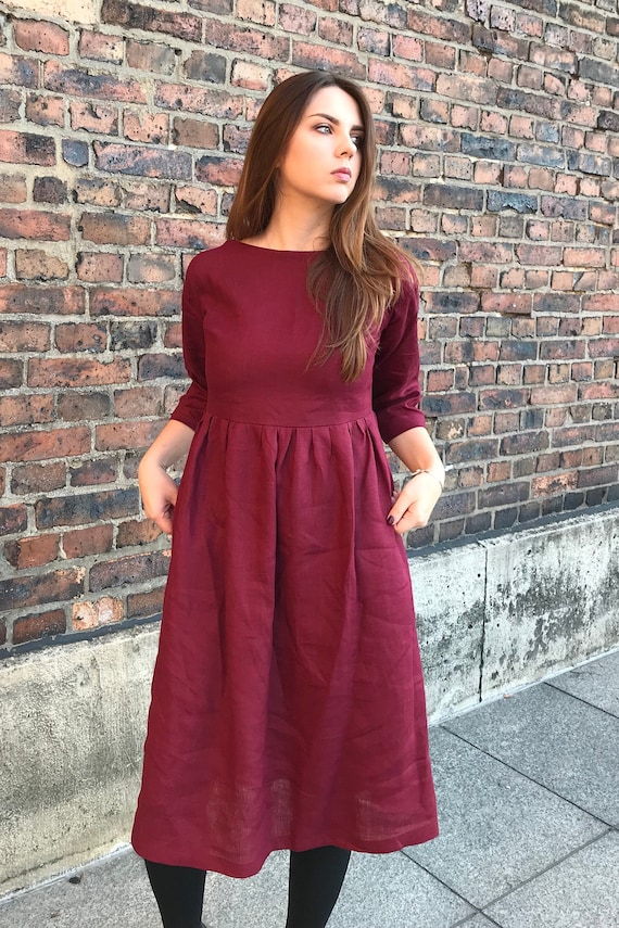 Made to Order/ Pure Linen/ Dress for Women / Linen Summer Dress / Linen Casual  Dress/ Without Buttons/ Oversize Dress - Etsy