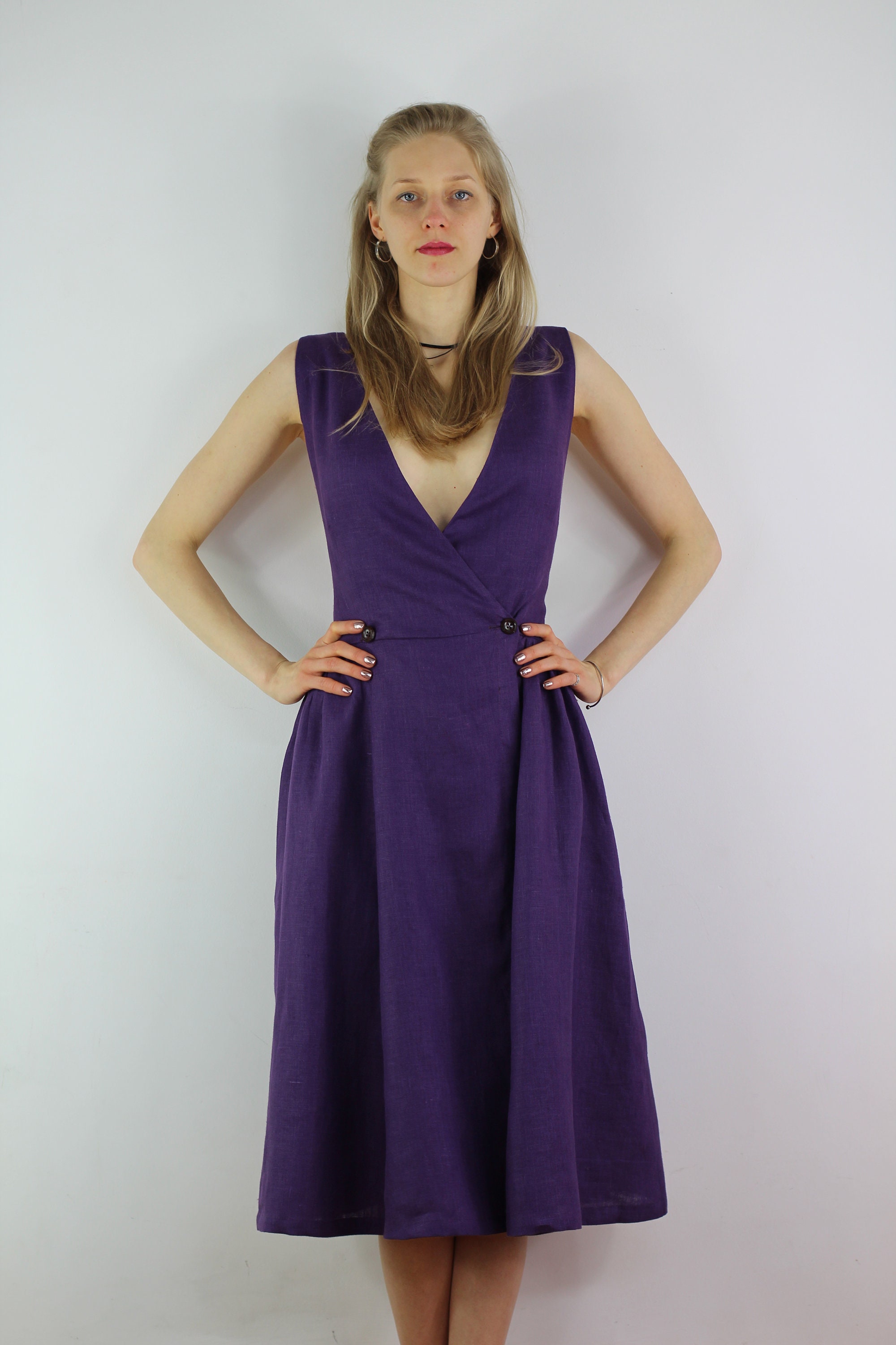 Back Cross Open Dress_8956