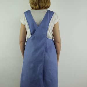 Japanese Apron/ Linen apron/ Cross back Apron/ Modern Apron/ Aprons for women/ Green linen apron