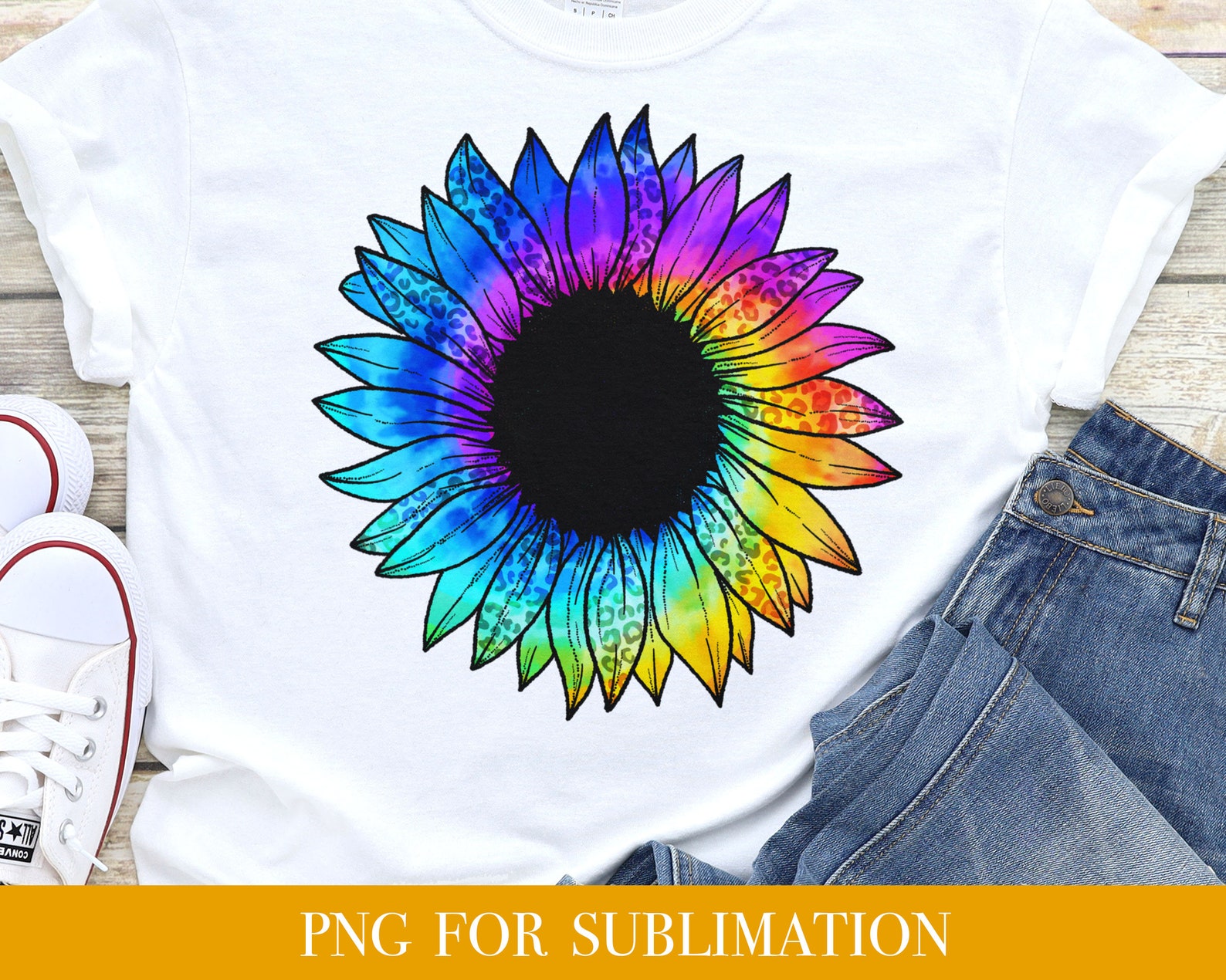 Tie Dye Sunflower PNG. Tie Dye Sunflower sublimation designs Etsy