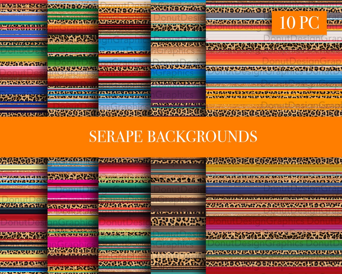 Glitter Leopard Serape Backgrounds. Serape Digital Paper. | Etsy