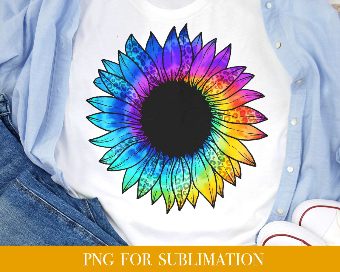 Tie Dye Sunflower PNG. Tie Dye Sunflower sublimation designs Etsy