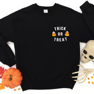 Trick Or Treat Crewneck Sweatshirt | Halloween Sweatshirt | Candy Corn | Cute Halloween | Trick Or Treat Shirt | Halloween Gift | Halloween