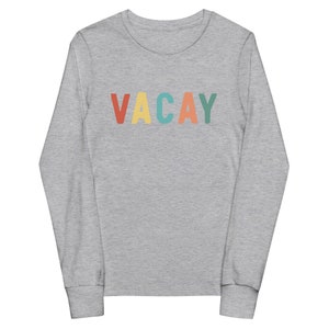 Kid&#39;s Colorful Vacay Long Sleeve Shirt | Vacation Shirt | Summer Vacation | Beach Trip | Adventure Shirt | Vacay Shirt | Holiday