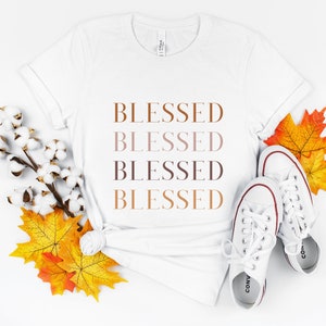 Blessed Short Sleeve Shirt | Blessed Mama | Thanksgiving Shirt | Cute Fall Shirt | Thankful Grateful Blessed | Thankful Mom | Gift For Fall