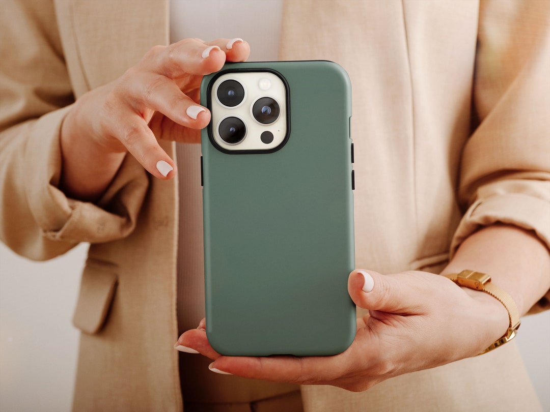 Coque de téléphone esthétique minimaliste vert minuit pour - Etsy France coque etanche telephone portable