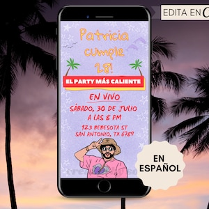 Bad Bunny Invitación, World&#39;s Hottest Birthday Party, Invitación Digital, Español