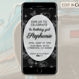 Chola Theme Birthday Party Invitation, Chicana Birthday, Homies Party, Invitation Template, Text Message Digital Invite, Mobile Phone Evite