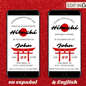 Hibachi Invitation, Dinner Party Invitation, Hibachi Night Invite, Digital Invitation Template, Text Message Mobile Phone Digital Invite