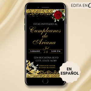 Buchona Fiesta Cumpleanos, Buchon Invitacion, Belico Belica Party, Invitation espagnole, Téléchargement instantané, Message texte modifiable Invitation numérique