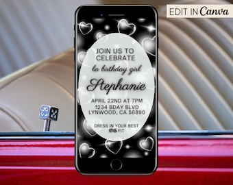 Invito per festa a tema compleanno Chola, compleanno Chicana, festa Homies, modello di invito, invito digitale tramite messaggio di testo, invito per telefono cellulare