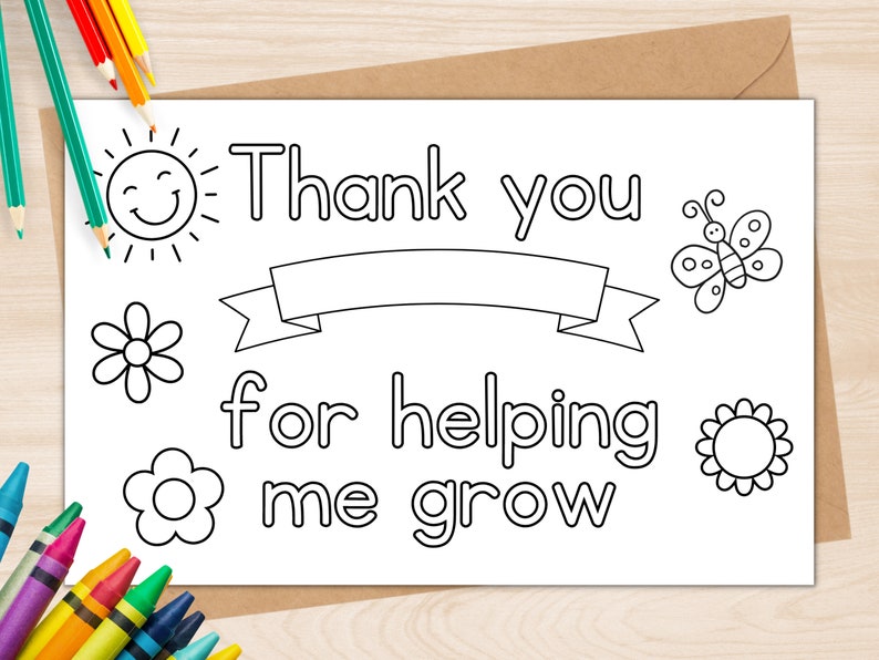 Printable Teacher Appreciation Gift, Teacher Thank You, End of the Year Gift, Coloring Colorable Card, Teacher Printable, Instant Download image 1