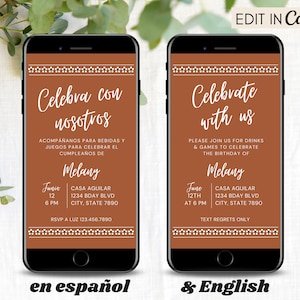 Fiesta Birthday Party Invitation Template, Mexican Birthday, Fiesta Cumpleanos, Spanish Birthday Invite, Any Age, Editable Digital Invite