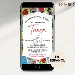 Loteria Invitación, Fiesta de Cumpleaños de Lotería, Spaanse Loteria, Mexicaanse Loteria Fiesta Verjaardag, Uitnodiging Sjabloon, Digitale Uitnodigen