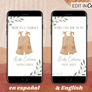 Anúncio de gravidez, anúncio Boho Baby a caminho, Anúncio de Embarazo