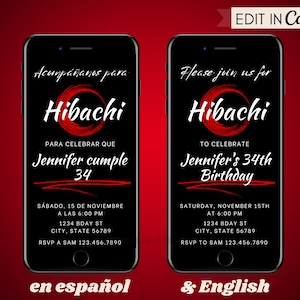 Hibachi Invitation, Dinner Party Invitation, Hibachi Night Invite, Digital Invitation Template, Text Message Mobile Phone Digital Invite