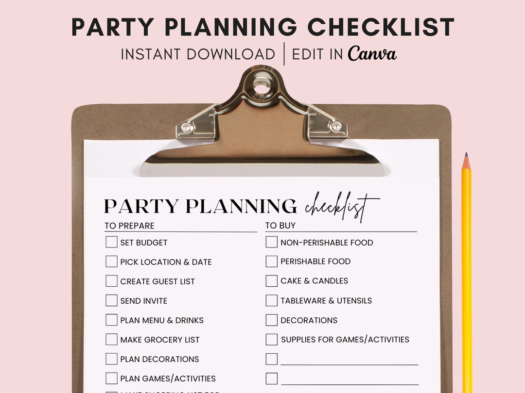 Party Checklist Printable, Birthday Party Checklist Template, Party Party Checklist Printable, Birthday Party Checklist Template, Party