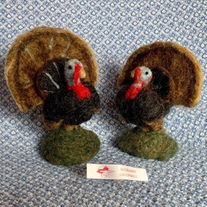 Kit Turkey Needle Felting Kit For 2 turkeys  felting needles included Wool Kit DIY Felting Kit Fiber Art Felt Animal Kit