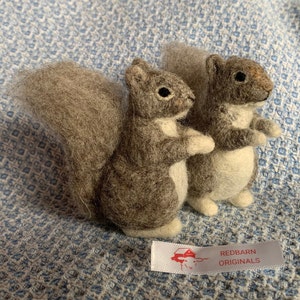 Kit Squirrel Needle Felting Kit For 2 squirrels  felting needles included Wool Kit DIY Felting Kit Fiber Art Felt Animal Kit