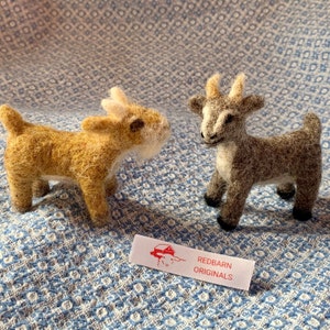 Kit Needle Felted Goat Kit Farm Craft Kit Fiber Art Needle Felting Instructions in Felting Goat kit Learn to Felt wool Wool felting kit