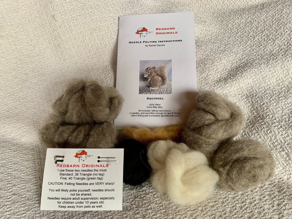 Kit Squirrel Needle Felting Kit for 2 Squirrels Felting Etsy
